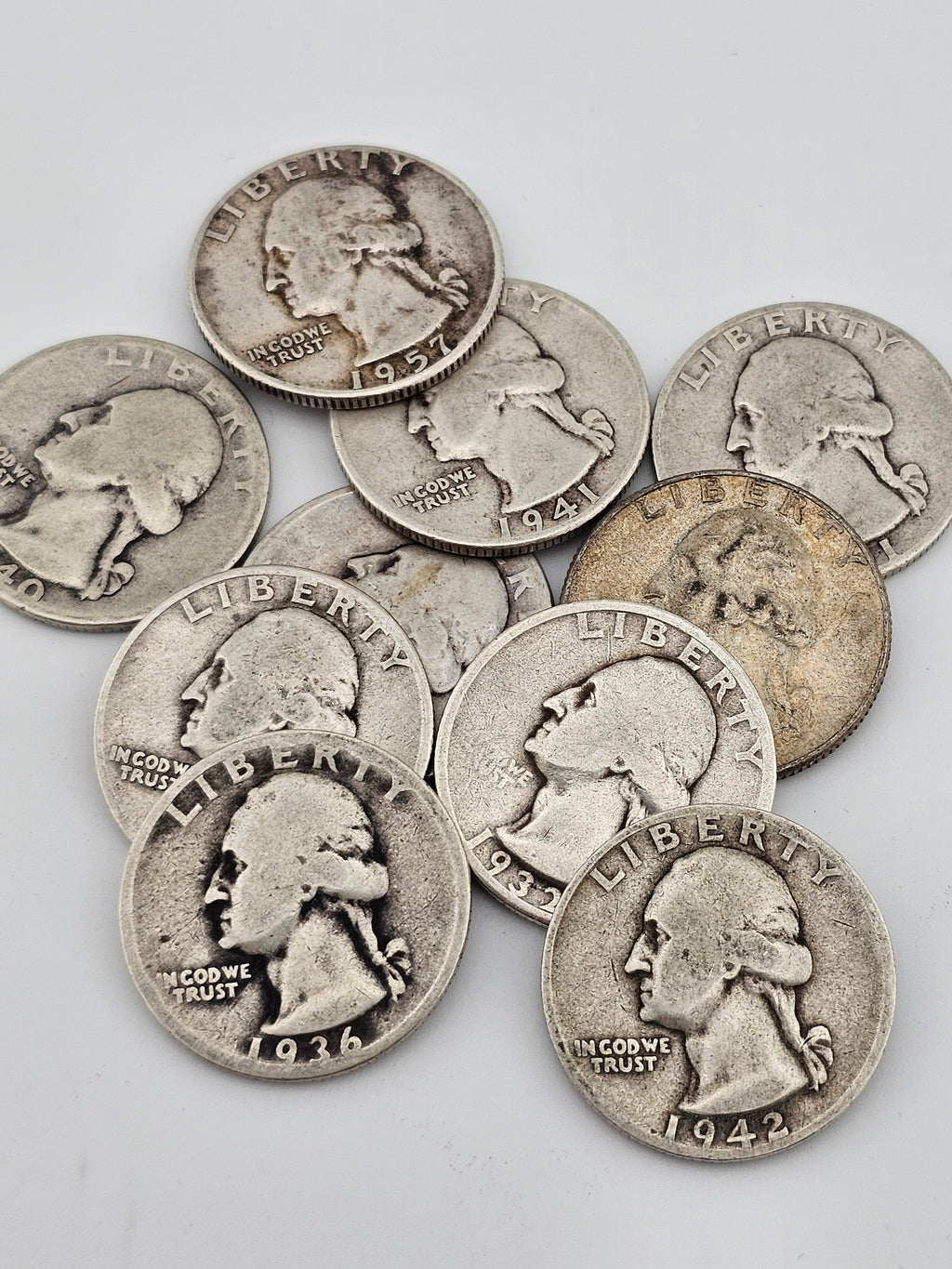 Silver Washington Quarter $1 dollar face value 90% Silver 4 Quarters