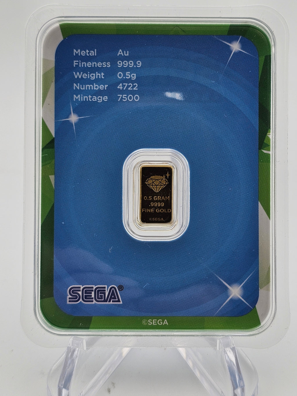 .05 Gram .999 Gold Bar Sonic the Hedge Hog 35th anniversary #4722 of 7500 minted